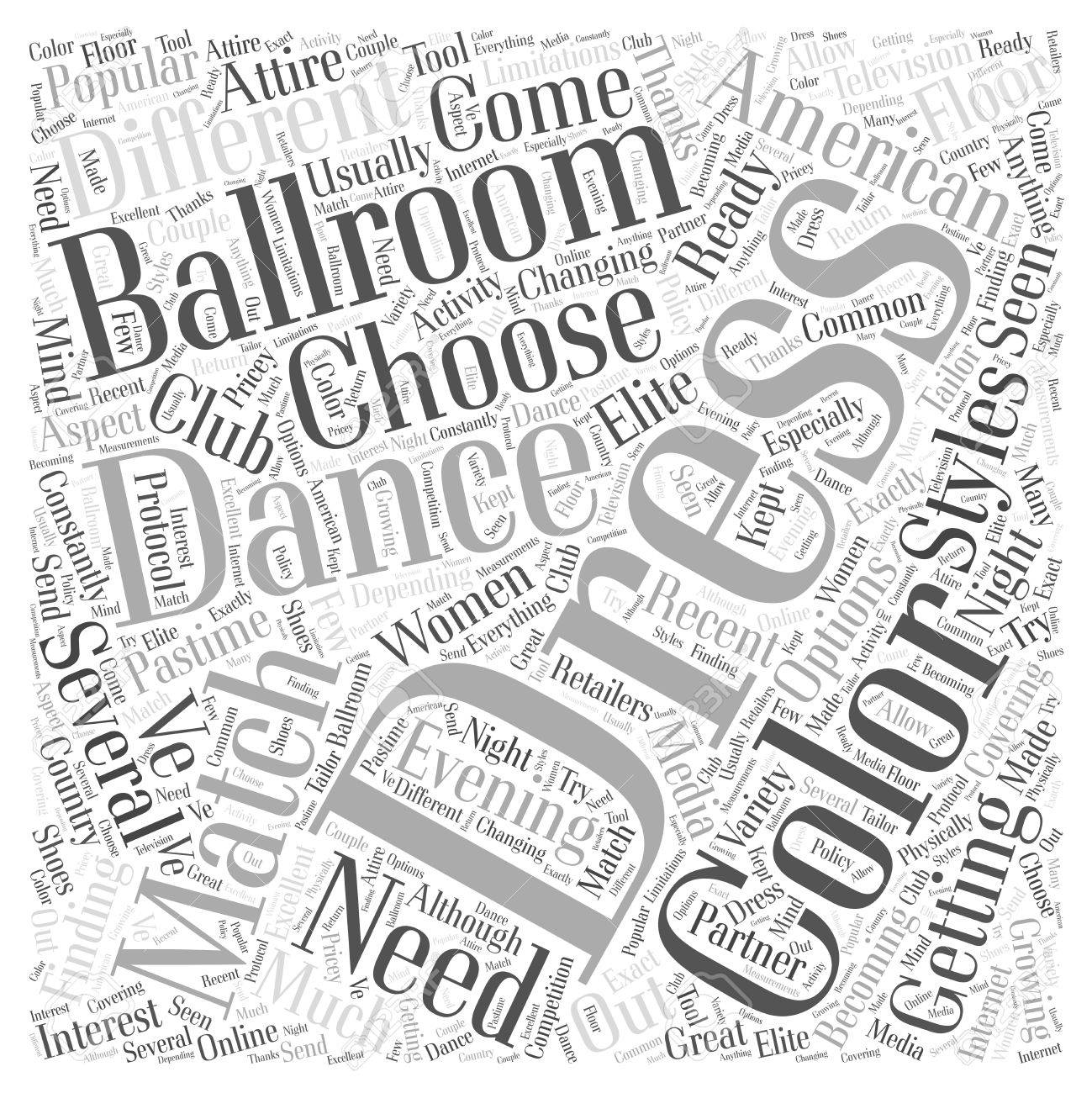 1299x1300 Dresses For Ballroom Dancing Word Cloud Concept Royalty Free