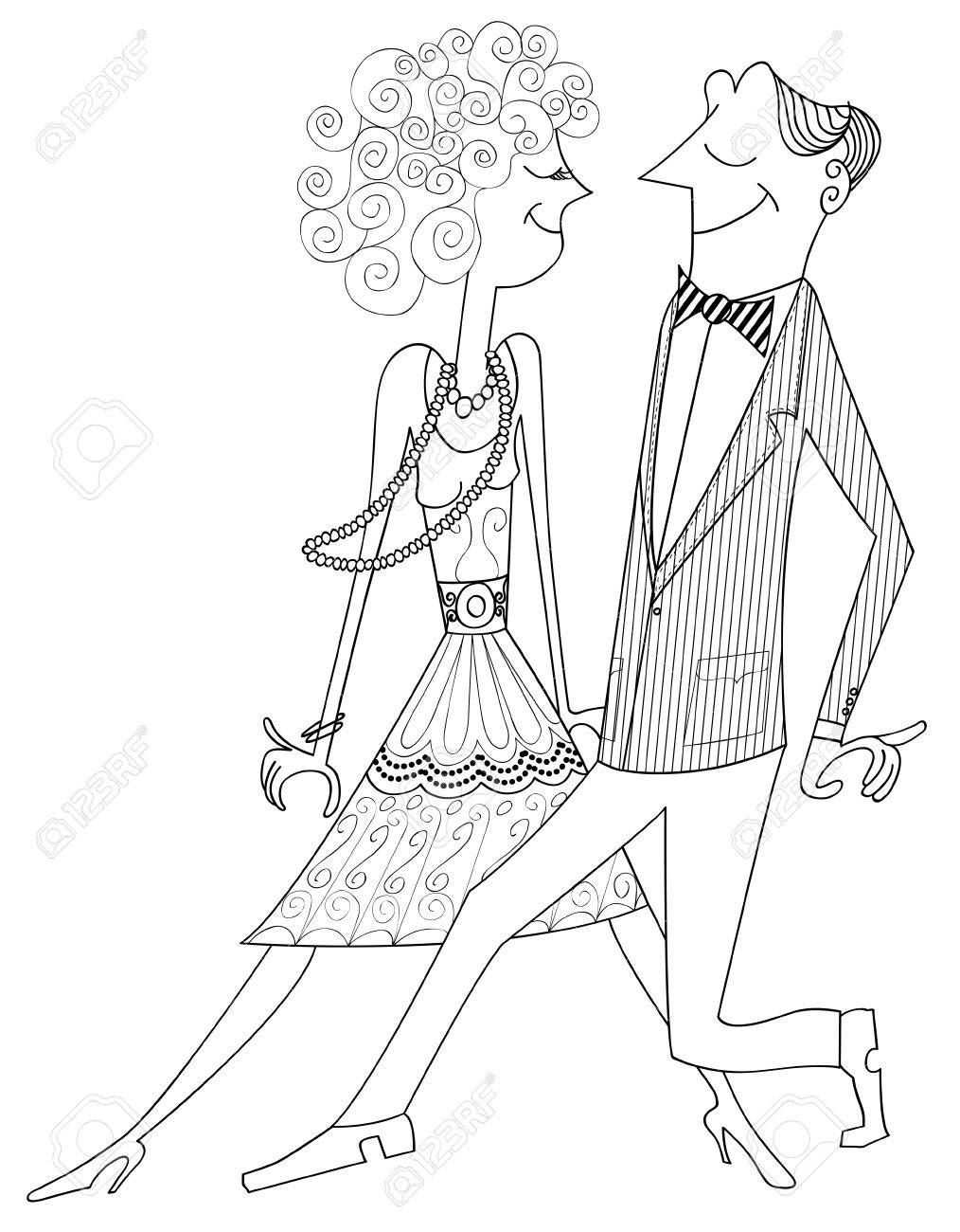 1014x1300 Illustration Of Ballroom Dancing Couple Royalty Free Cliparts