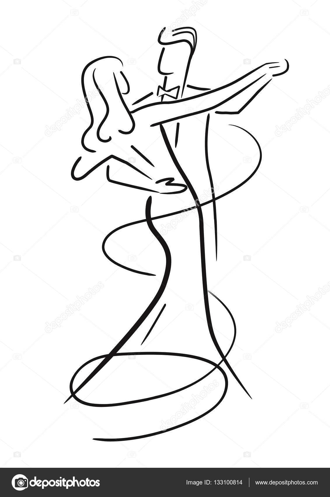 1131x1700 Young Couple Ballroom Dance. Stock Vector Chachar