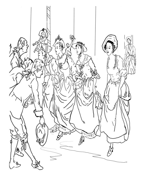 570x713 Ballroom Dance A Hand Drawn Vintage Coloring Page