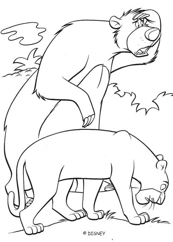 607x850 Baloo And Bagheera The Black Panther Coloring Pages