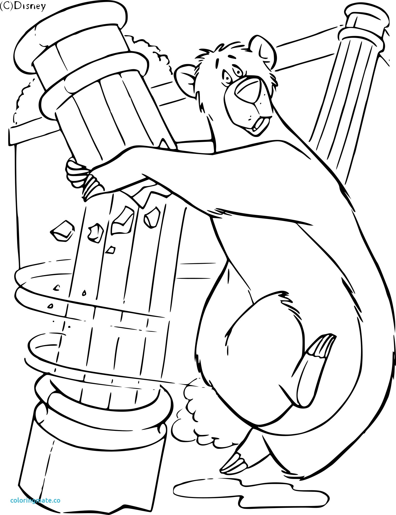 1540x2001 Coloriage Livre De La Jungle Baloo Awesome The Jungle Book