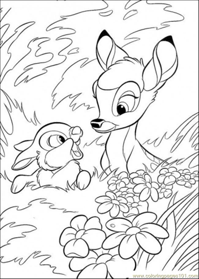 650x912 Bambi With Thumper In The Forest Coloring Page