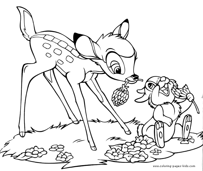713x600 Bambi And Thumper, Bambi Color Page, Disney Coloring Pages, Color