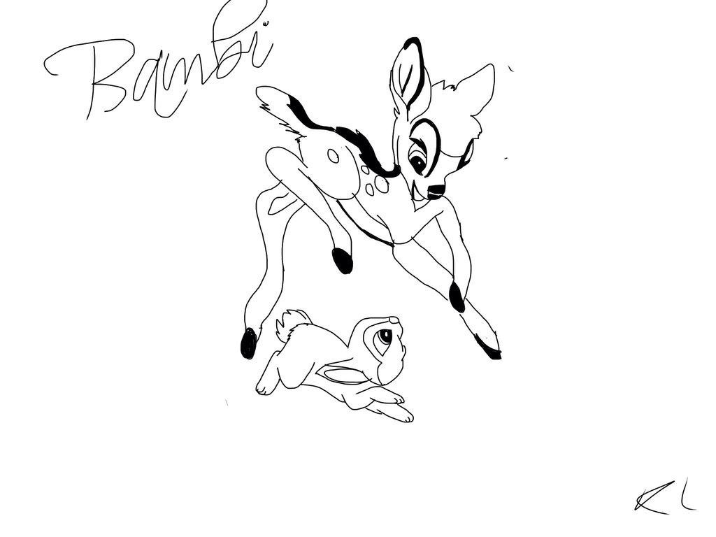 1024x768 Bambi And Thumper Sketch 3 By Alucardserasfangirl