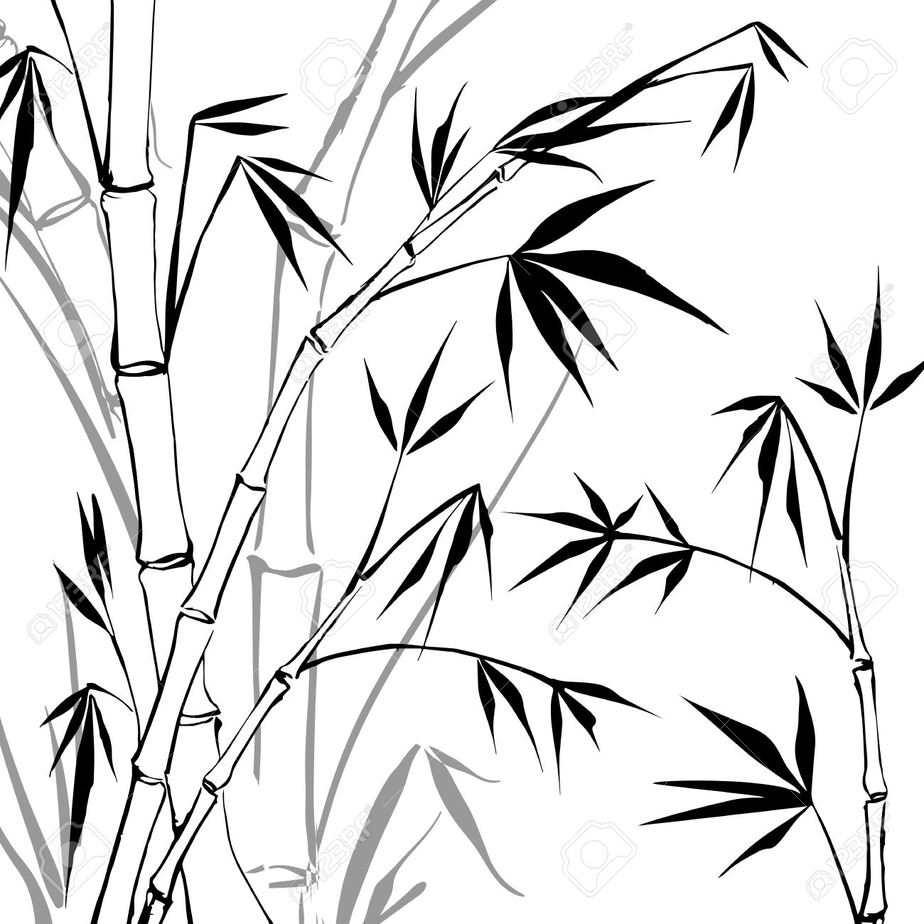 1300x1300 Black Bamboo Clipart