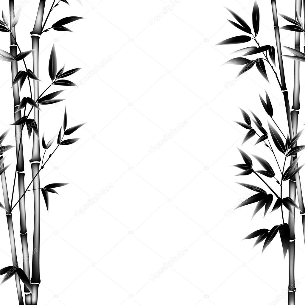 1024x1024 Ink Paint Bamboo. Stock Vector Kotkoa