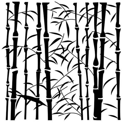 500x500 Mini Bamboo 6x6 Crafters Workshop Stencil 254s