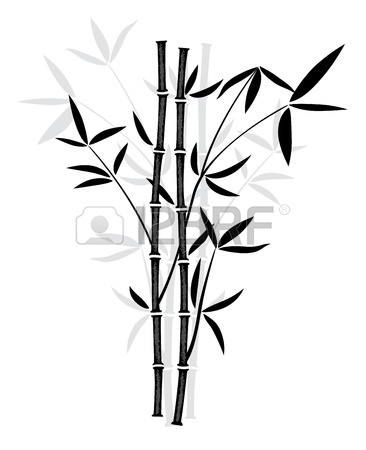 366x450 Vector Black And White Illustration Of Bamboo Royalty Free