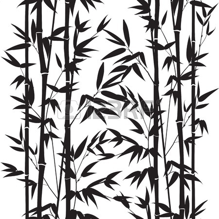 450x450 Bamboo Seamless Pattern Isolated On White Background. Vectro