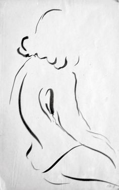 236x375 Bamboo Pen And Ink Figure Drawing By John Warren Oakes