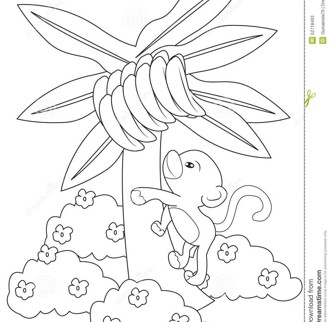 1108x1080 Banana Jungle Plants Coloring Page With Beautiful Printable Tree