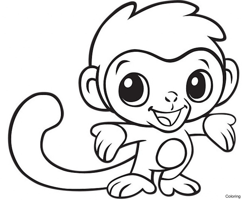1024x845 Drawn Baby Animal Cute Monkey 11 Drawings Of Monkeys Coloring Pin