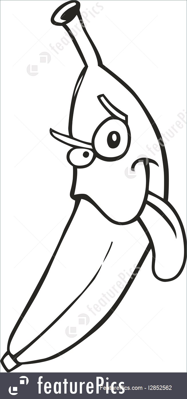 653x1392 Food Funny Banana For Coloring Book