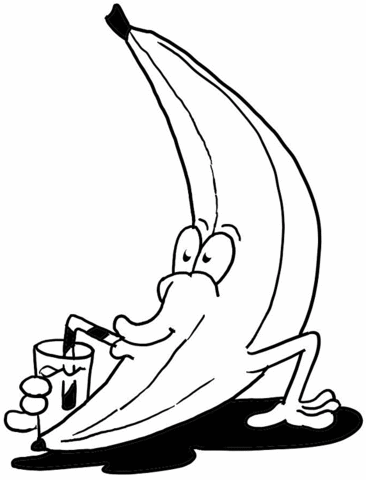 366x480 Cartoon Banana Coloring Page Free Printable Coloring Pages