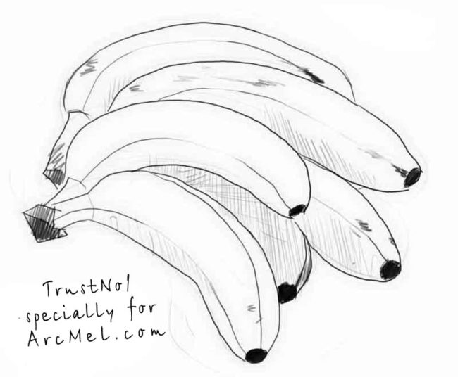 650x536 Banana Drawing Nice Coloring Pages For Kids