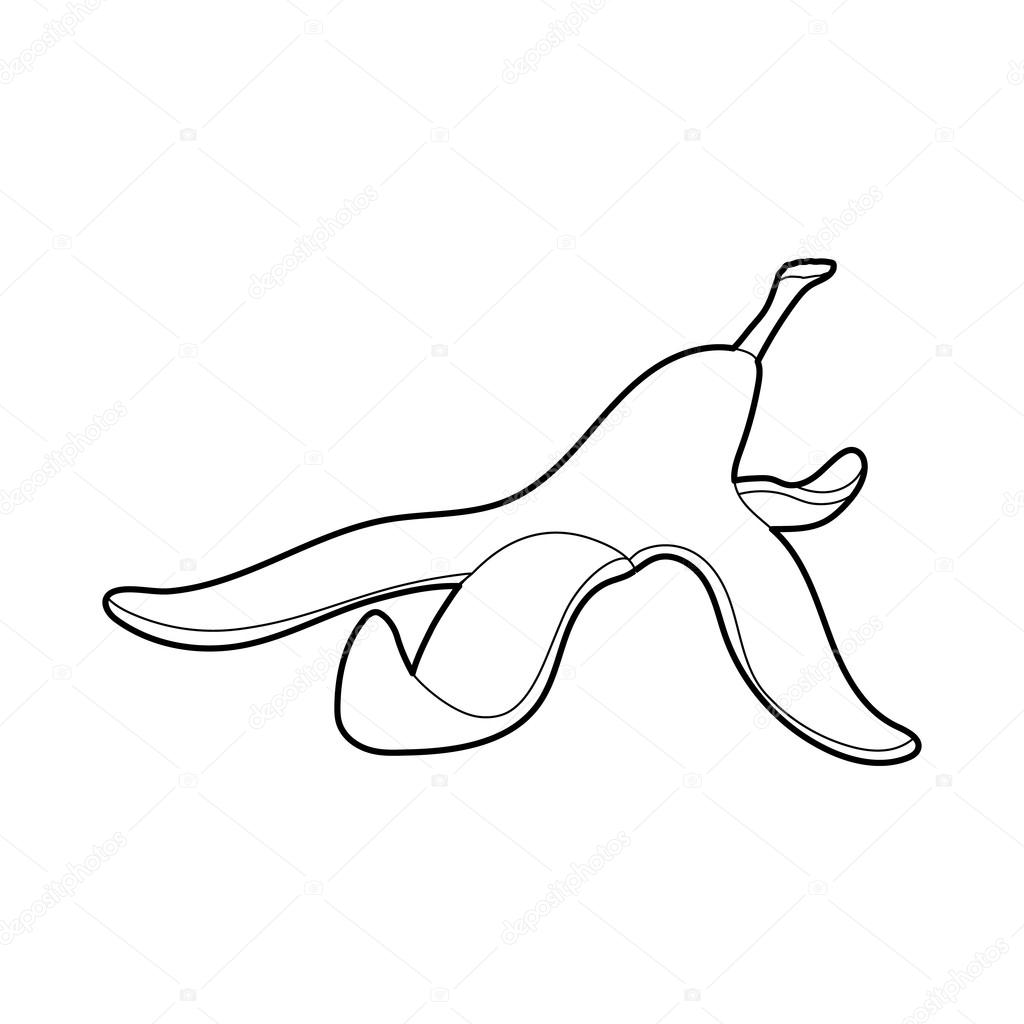 1024x1024 Banana Peel Icon, Outline Style Stock Vector Ylivdesign