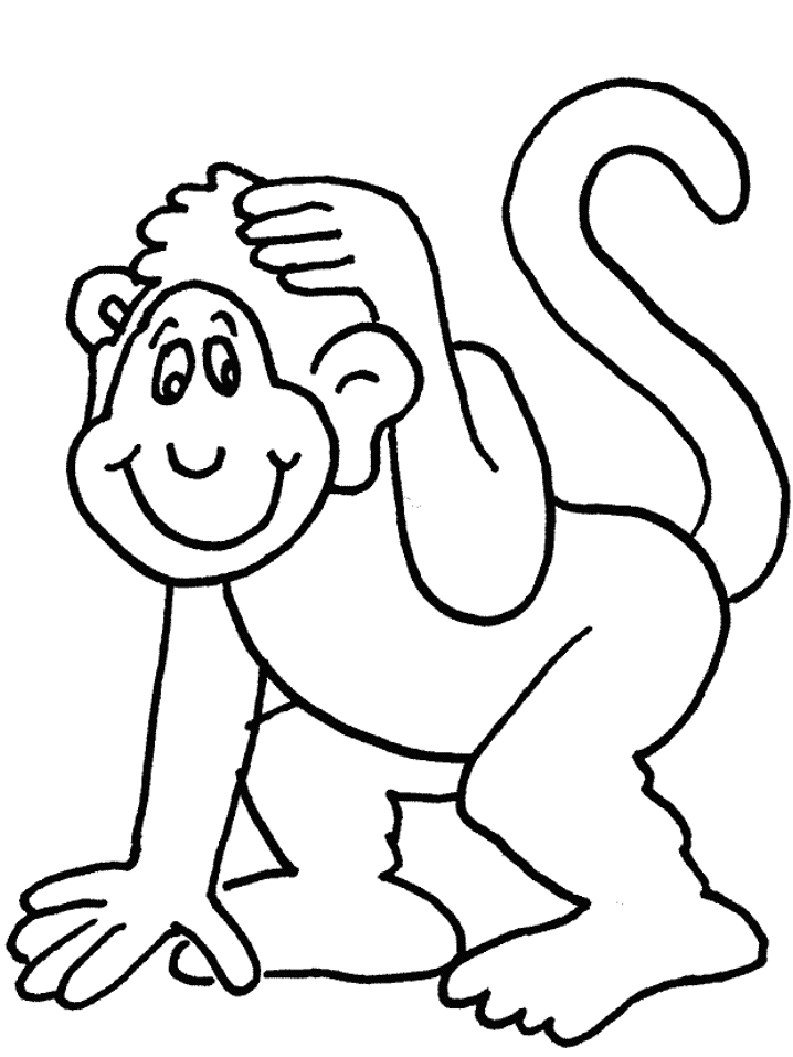 718x957 How To Draw A Monkey Eating A Banana