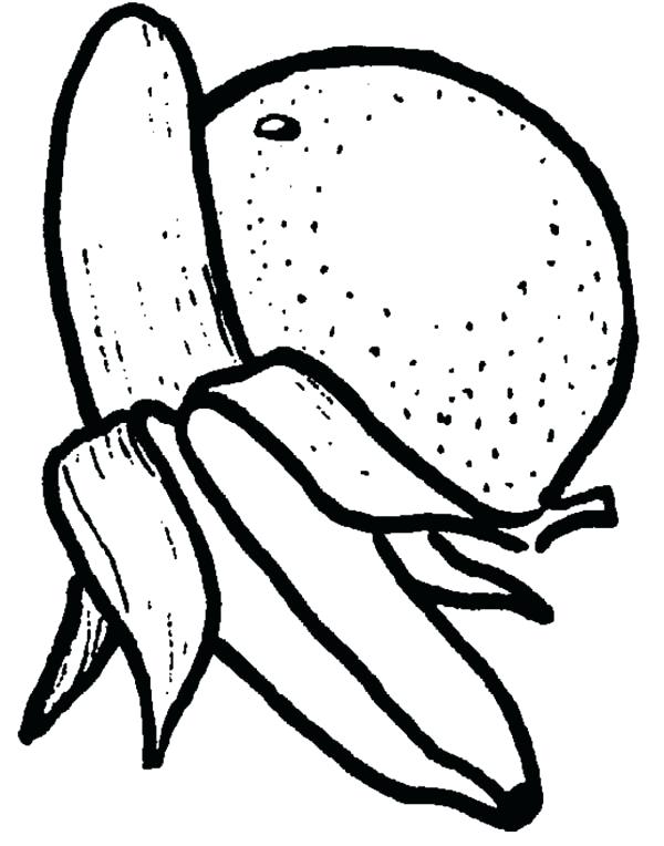 600x764 Coloring Pages Food Banana And Orange Food Coloring Pages Coloring