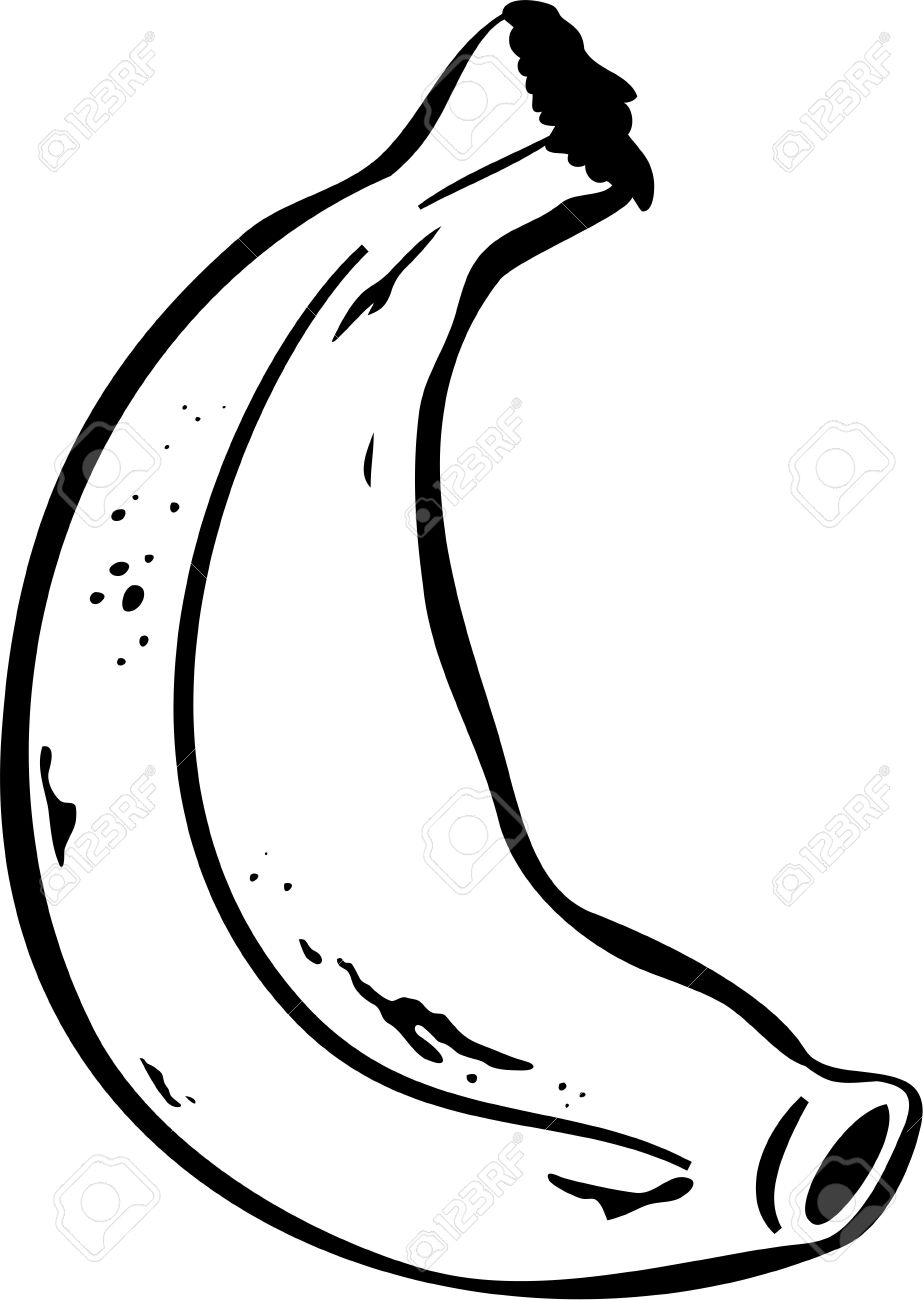 923x1300 Drawing Of A Banana Printable Coloring Pages For Kids