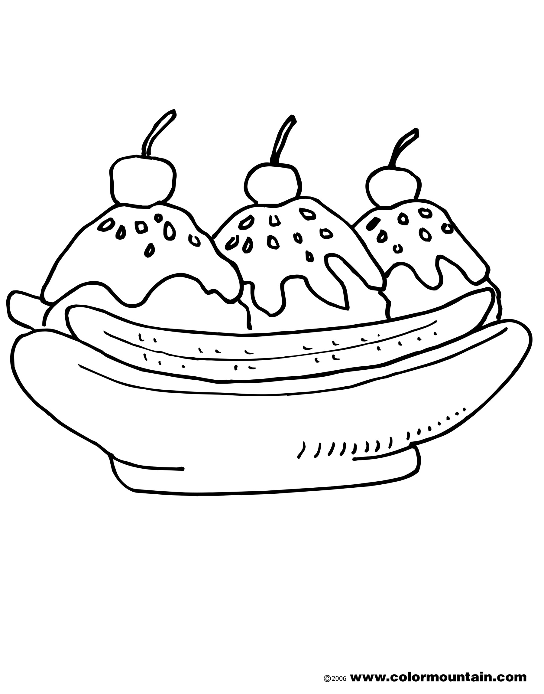 1800x2294 Banana Split Coloring Sheet