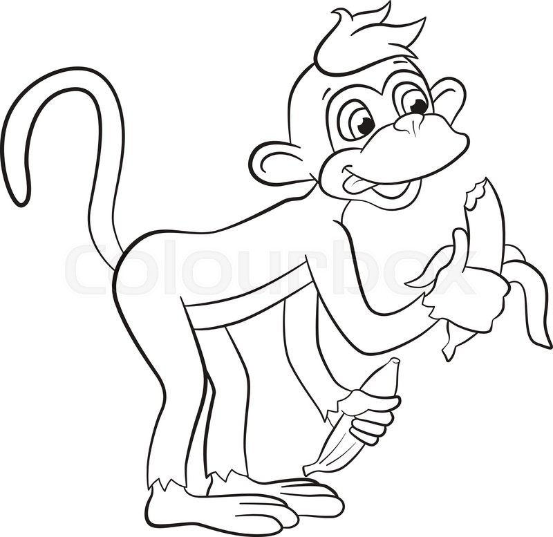 800x777 How To Draw A Monkey Eating A Banana Free Clip Arts Sanyangfrp