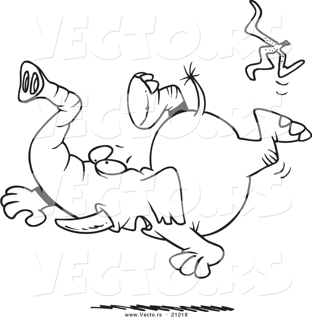 1024x1044 Vector Of A Cartoon Elephant Slipping On A Banana Peel