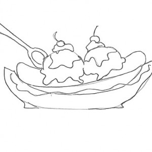 300x300 Banana Split For Dessert Coloring Pages Best Place To Color