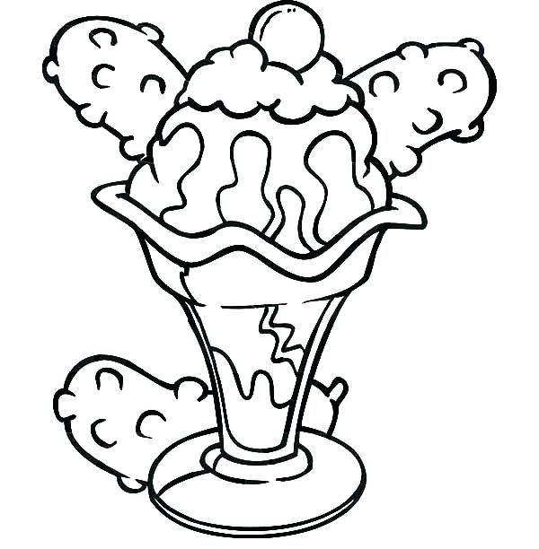 600x612 Stunning Coloring Pages Ice Cream Print Banana Split And Bulk