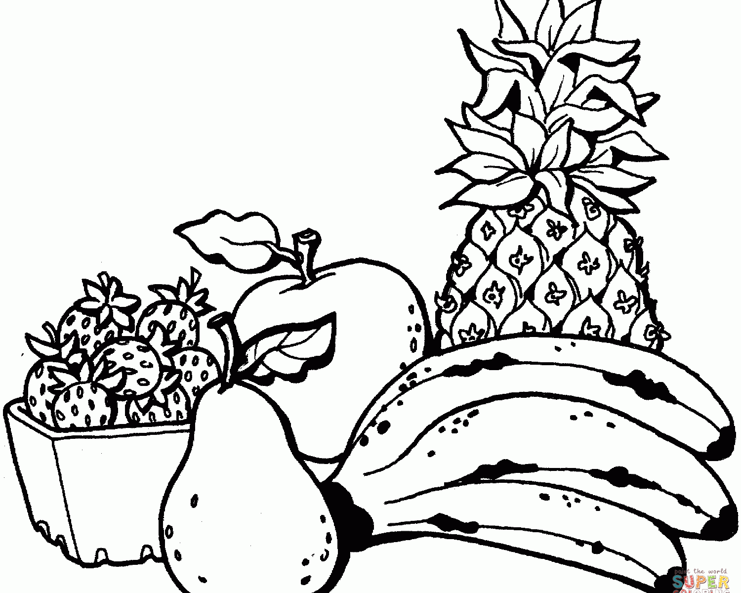 1500x1200 Fruits Bananas Coloring Pages For Kids Printable Banana Tree Page