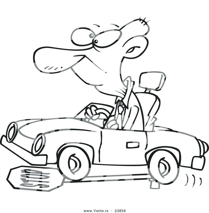 863x880 Vector Of A Cartoon Senior Man Running Over Stop Sign Coloring