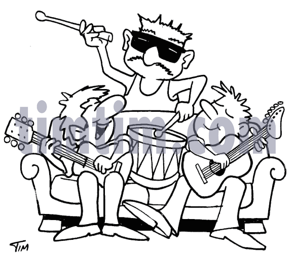 574x510 Free Drawing Of Band Practice Bw From The Category Music Amp Bands