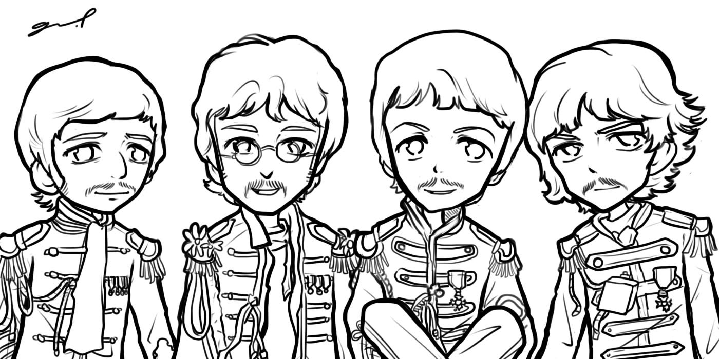 1400x700 Sgt. Pepper's Band Sketch By Grlee
