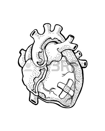 360x450 Hand Drawn Vector Illustration Or Drawing Of A Heart With A Band