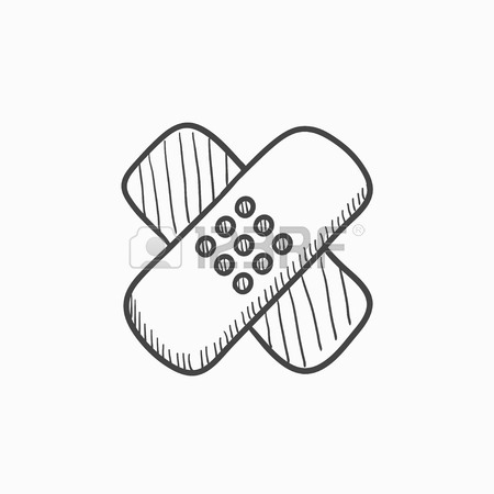 450x450 Band Aid Vector Line Icon Isolated On White Background. Band