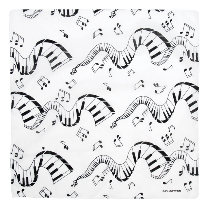720x720 Piano Keys And Notes Bandana
