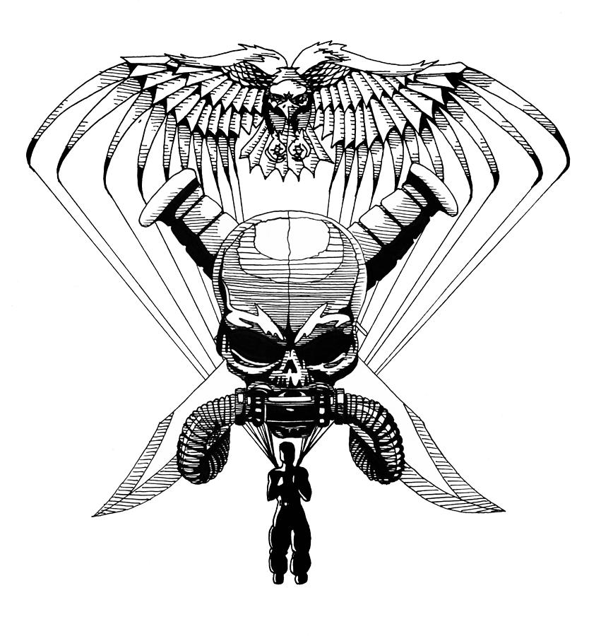 834x900 Us Marine Corp Recon Drawing By Scarlett Royal