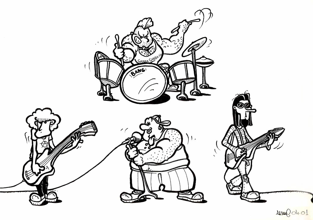 1024x720 Cartoon Band In Nankin By Alexnovelli