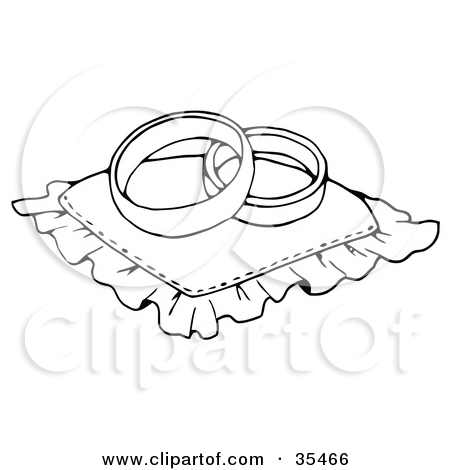 450x470 Clipart Illustration Of Two Wedding Bands Resting On A Ring Pillow