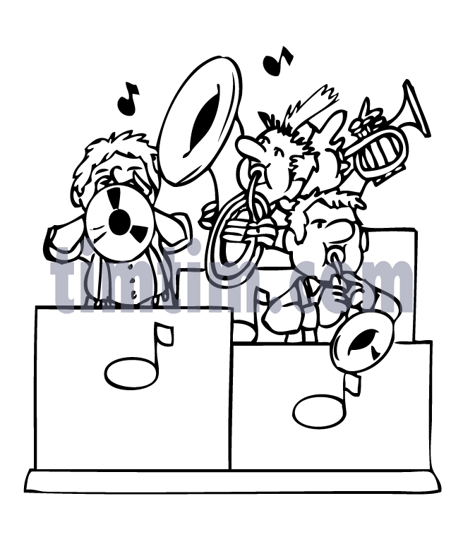 656x788 Free Drawing Of Dixieland Jazzband Bw From The Category Music
