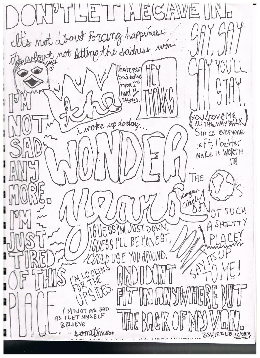 900x1238 The Wonder Years Lyric Drawing By Bswizzle