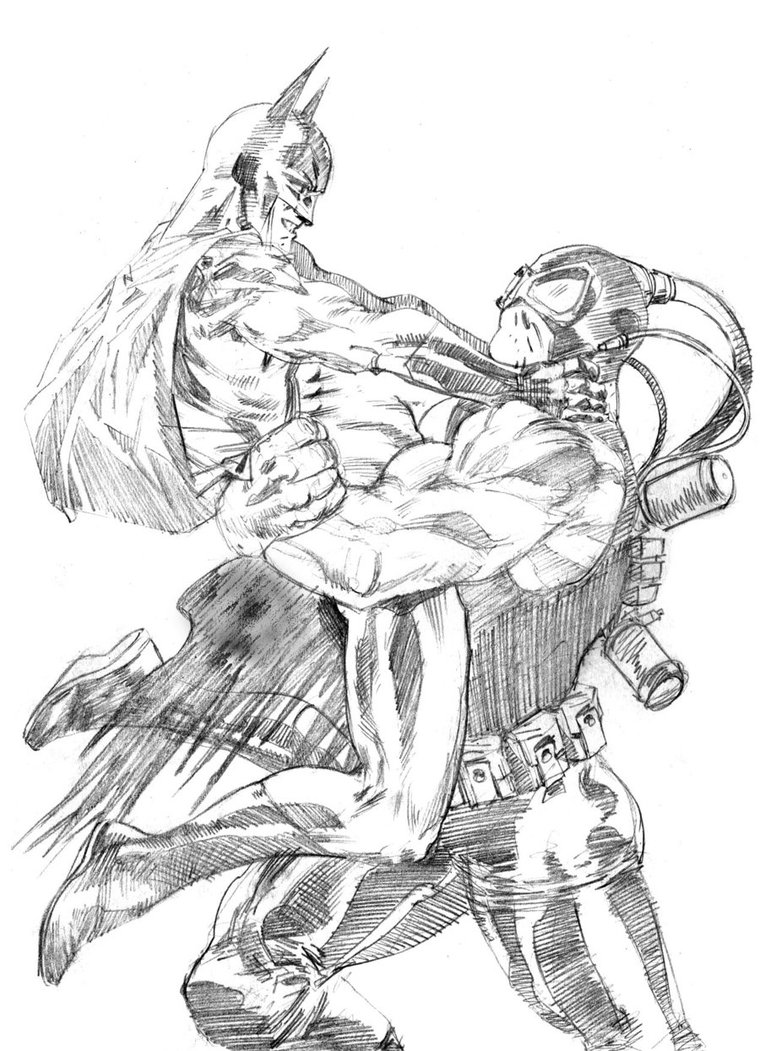 760x1051 Daily Sketch Batman V Bane By Paul Moore