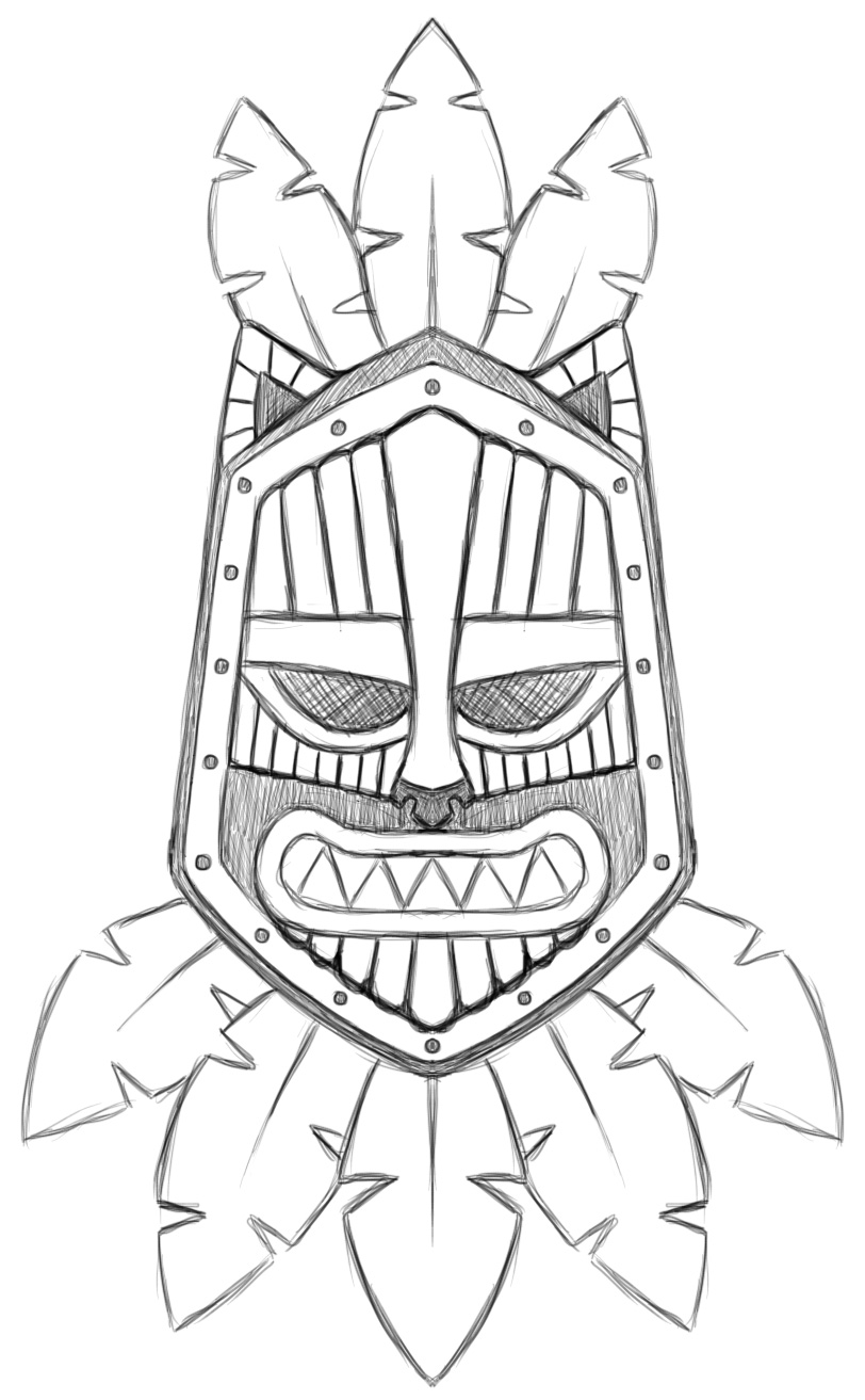 812x1313 Tiki Mask Weasyl