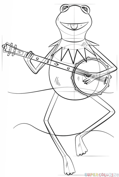 387x575 How To Draw Kermit The Frog Step By Step Drawing Tutorials