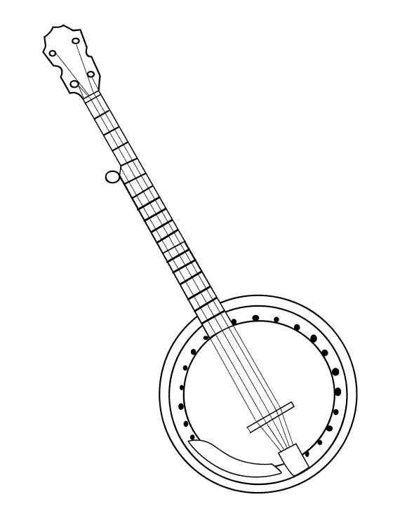 570x738 Banjo Coloring Page. Free Pdf Download
