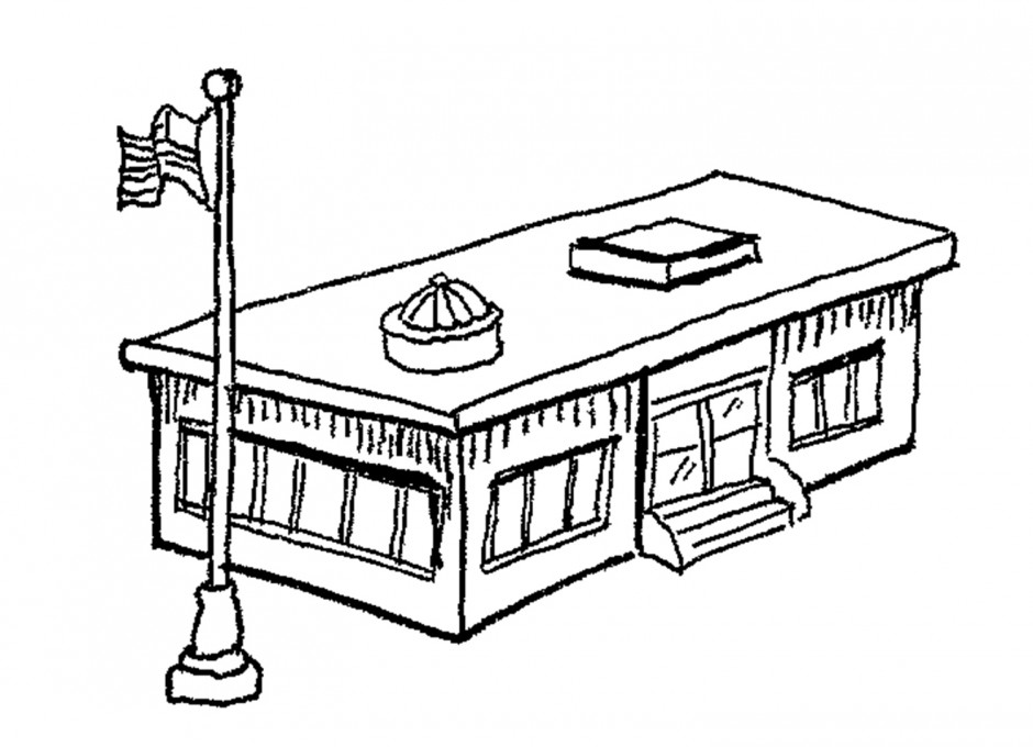 940x680 School Building Coloring Sheets School Building Coloring Page