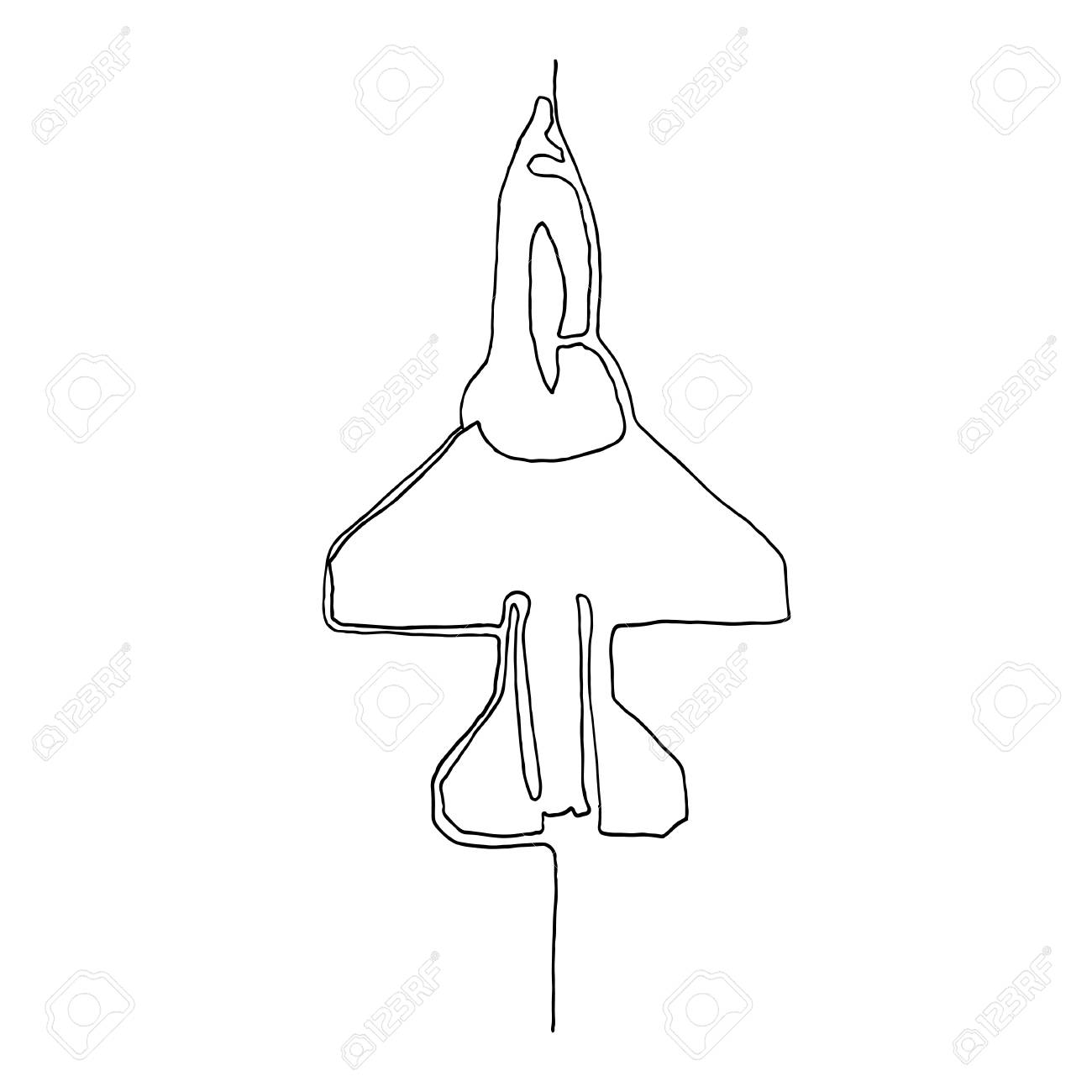 1300x1300 Continuous One Line Drawing. Speed Fighter. Air Force. Military