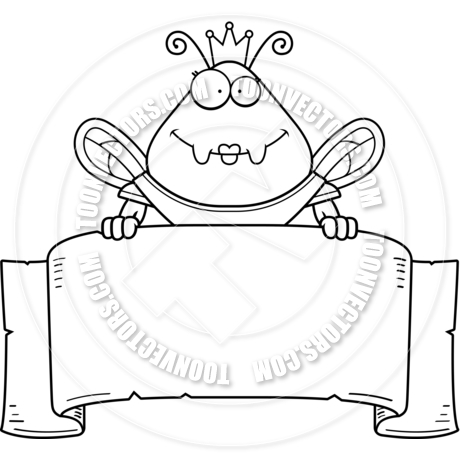 460x460 Cartoon Bee Queen Armor Banner (Black Amp White Line Art) By Cory