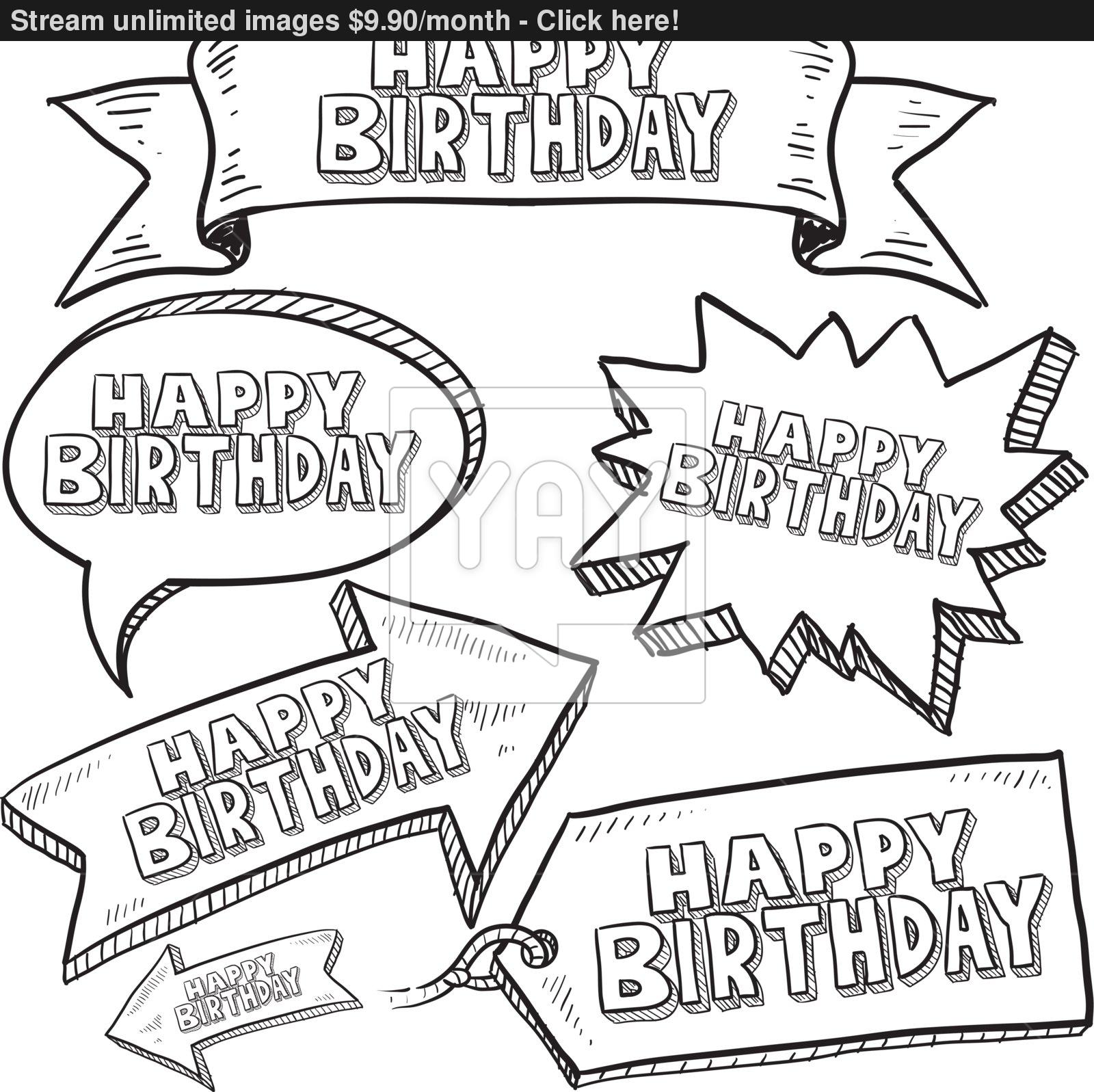 1600x1597 Happy Birthday Banners, Labels, And Tags Vector