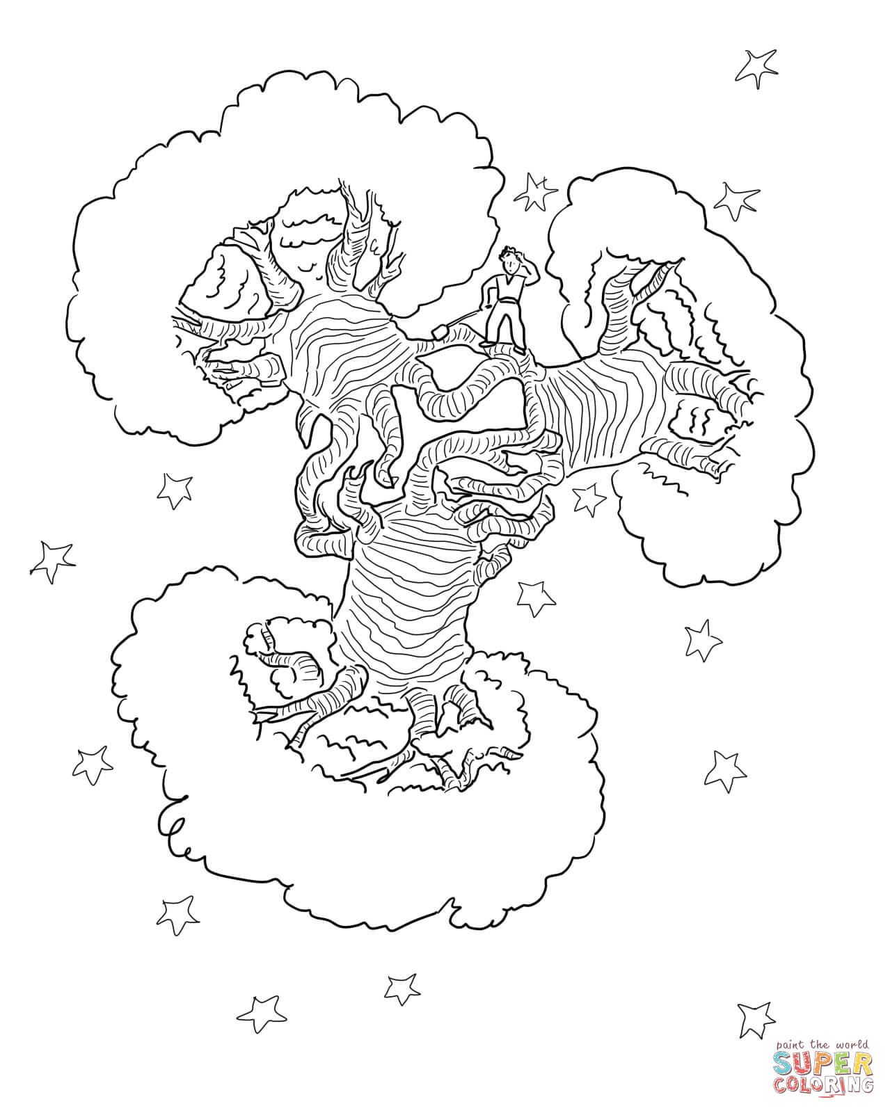 1279x1600 Baobab Trees Planet Coloring Page Free Printable Coloring Pages